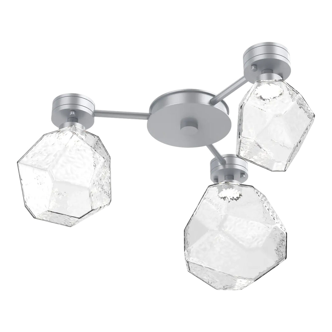 Gem Hub &amp; Spoke by Hammerton Studio in Classic Silver with Clear glass (3 Lights)