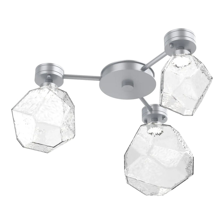 Gem Hub &amp; Spoke by Hammerton Studio in Classic Silver with Clear glass (3 Lights)