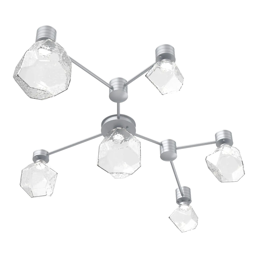 Gem Hub &amp; Spoke by Hammerton Studio in Classic Silver with Clear glass (6 Light Linear)