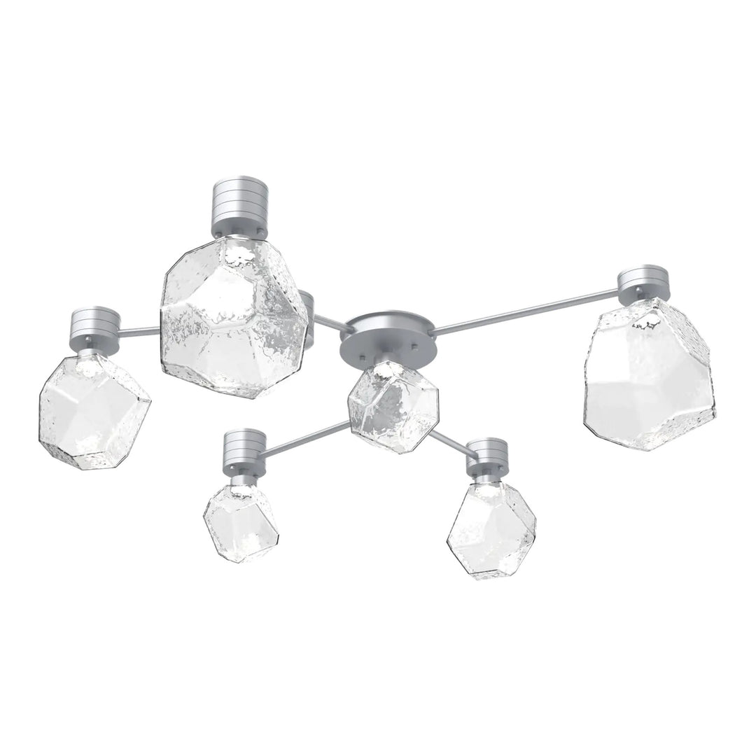 Gem Hub &amp; Spoke by Hammerton Studio in Classic Silver with Clear glass (6 Light Round)