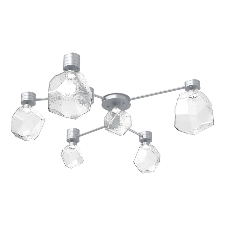 Gem Hub &amp; Spoke by Hammerton Studio in Classic Silver with Clear glass (6 Light Round)