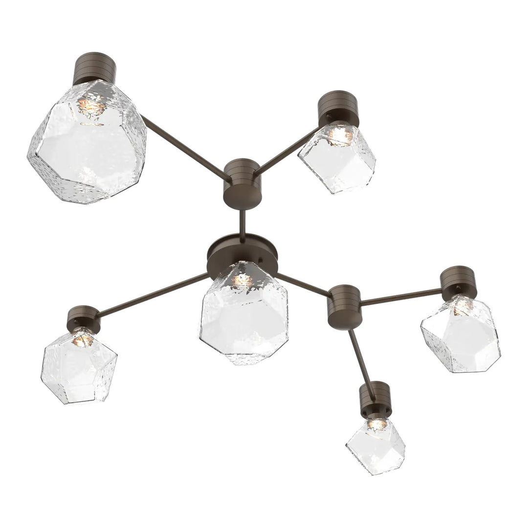 Gem Hub &amp; Spoke by Hammerton Studio in Flat Bronze with Clear glass (6 Light Linear)