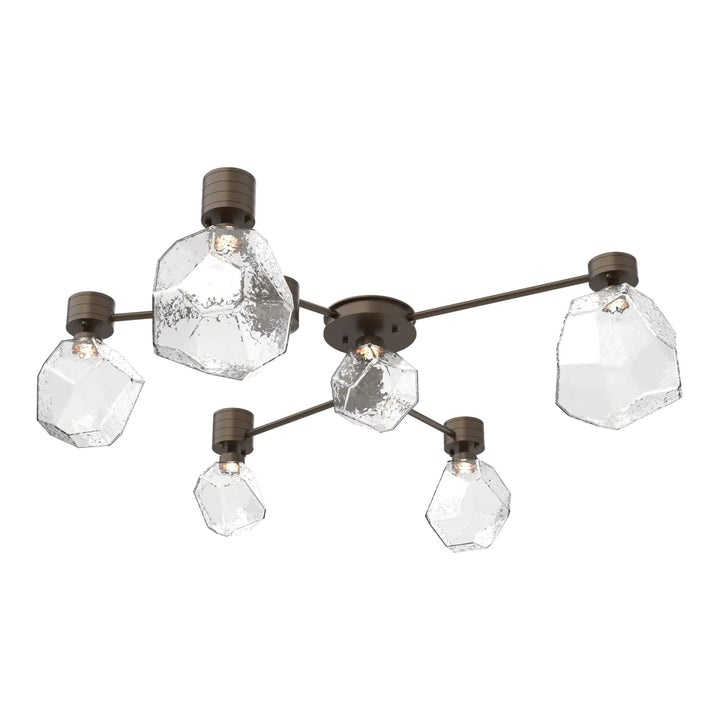 Gem Hub &amp; Spoke by Hammerton Studio in Flat Bronze with Clear glass (6 Light Round)