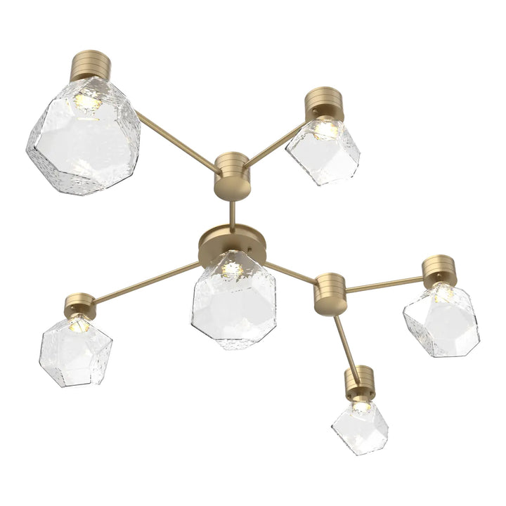 Gem Hub &amp; Spoke by Hammerton Studio in Gilded Brass with Clear glass (6 Light Linear)