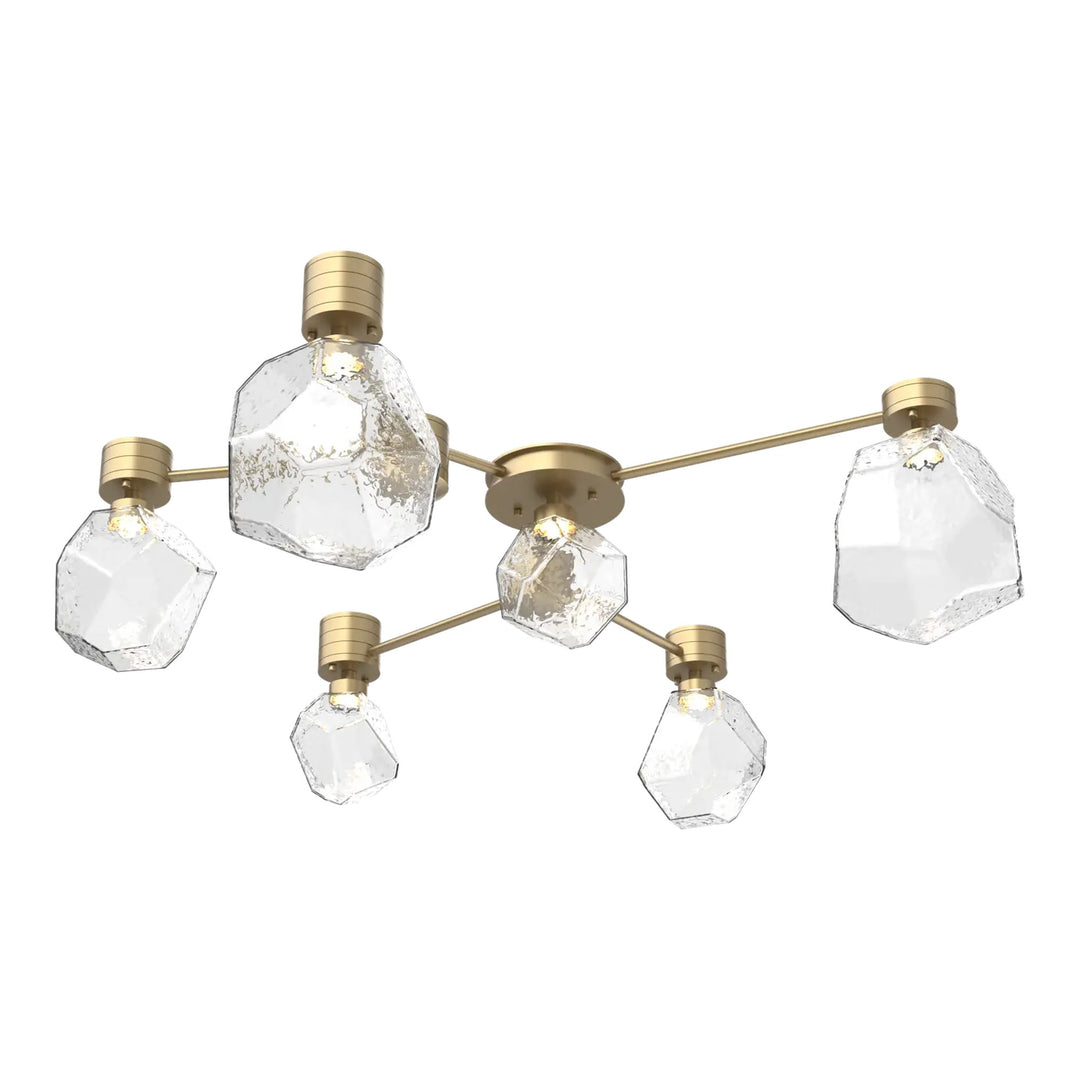 Gem Hub &amp; Spoke by Hammerton Studio in Gilded Brass with Clear glass (6 Light Round)