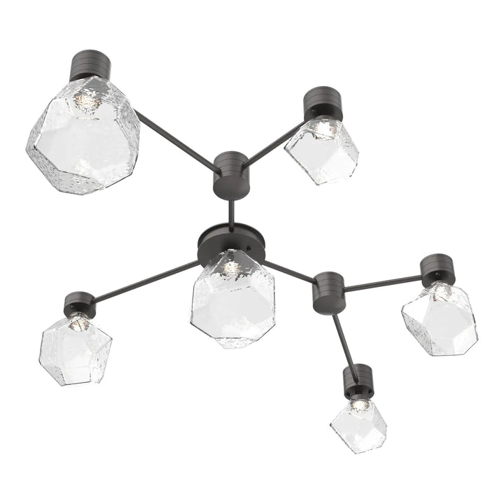 Gem Hub &amp; Spoke by Hammerton Studio in Graphite with Clear glass (6 Light Linear)