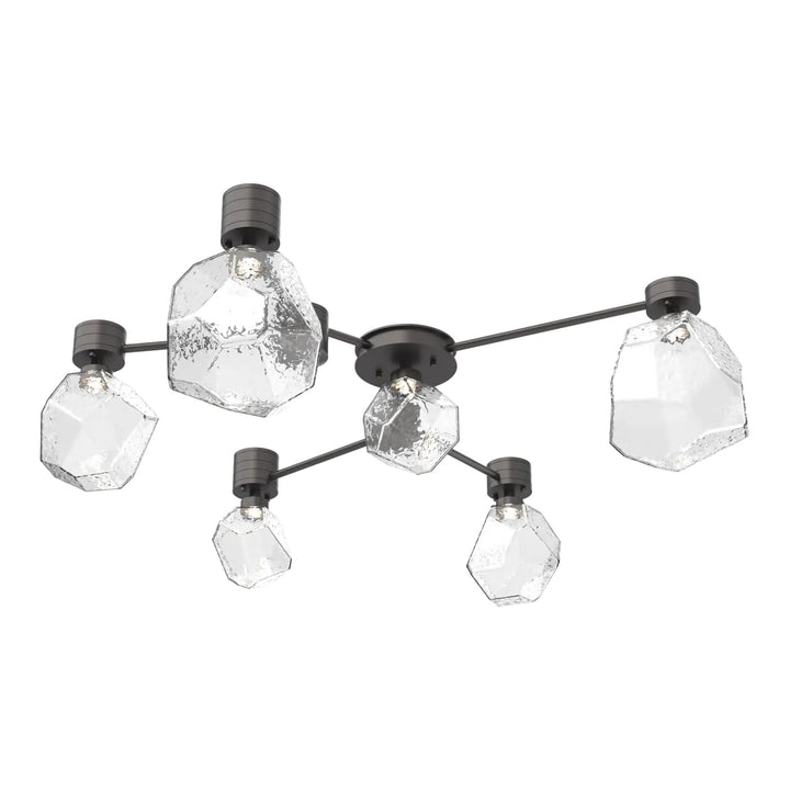 Gem Hub &amp; Spoke by Hammerton Studio in Graphite with Clear glass (6 Light Round)