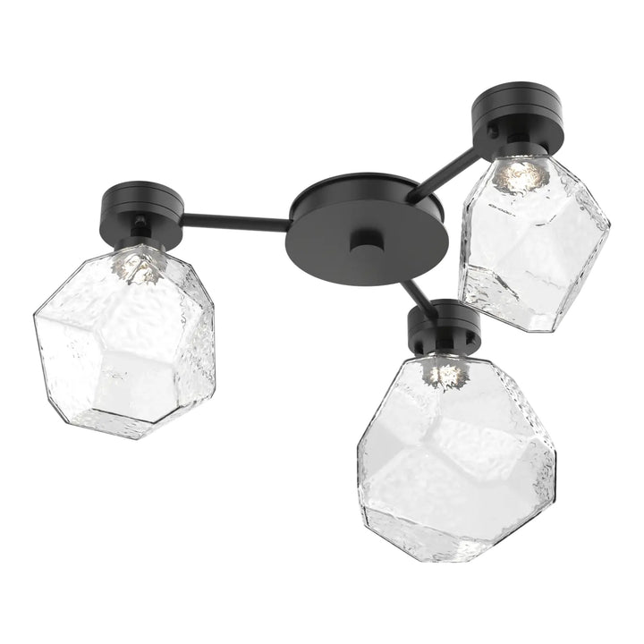 Gem Hub &amp; Spoke by Hammerton Studio in Matte Black with Clear glass (3 Lights)