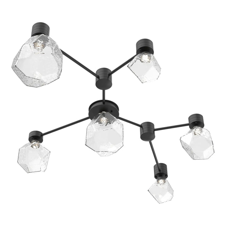 Gem Hub &amp; Spoke by Hammerton Studio in Matte Black with Clear glass (6 Light Linear)