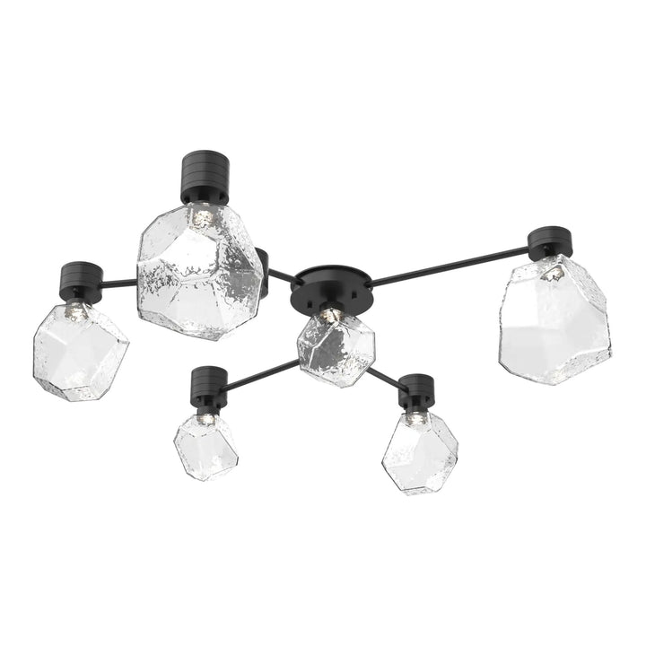 Gem Hub &amp; Spoke by Hammerton Studio in Matte Black with Clear glass (6 Light Round)