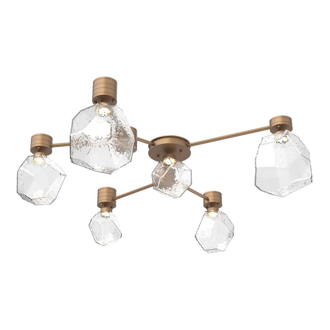 Gem Hub &amp; Spoke by Hammerton Studio in Novel Brass with Clear glass (6 Light Round)
