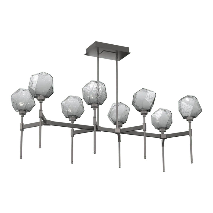 Gem Linear Belvedere Chandelier by Hammerton Studio in Graphite with Smoke glass (Medium)