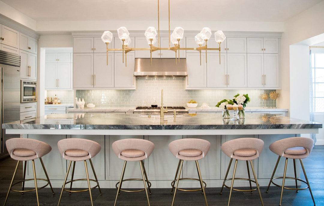 Gem Linear Belvedere Chandelier by Hammerton Studio in a styled interior