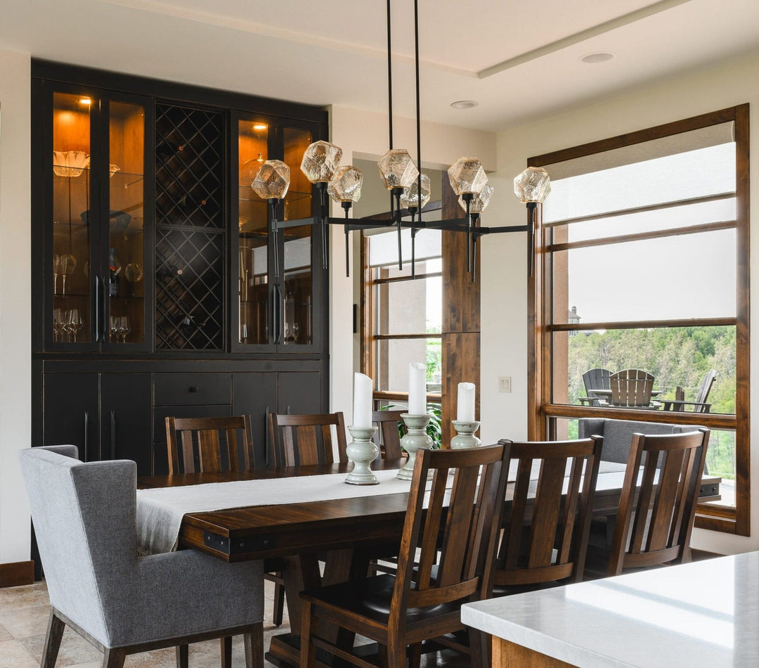 Gem Linear Belvedere Chandelier by Hammerton Studio in a styled interior