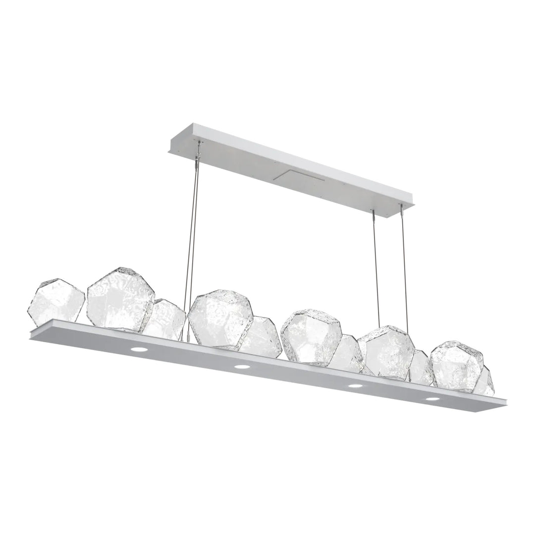 Gem Linear Chandelier by Hammerton Studio in Classic Silver with Clear glass (Large)