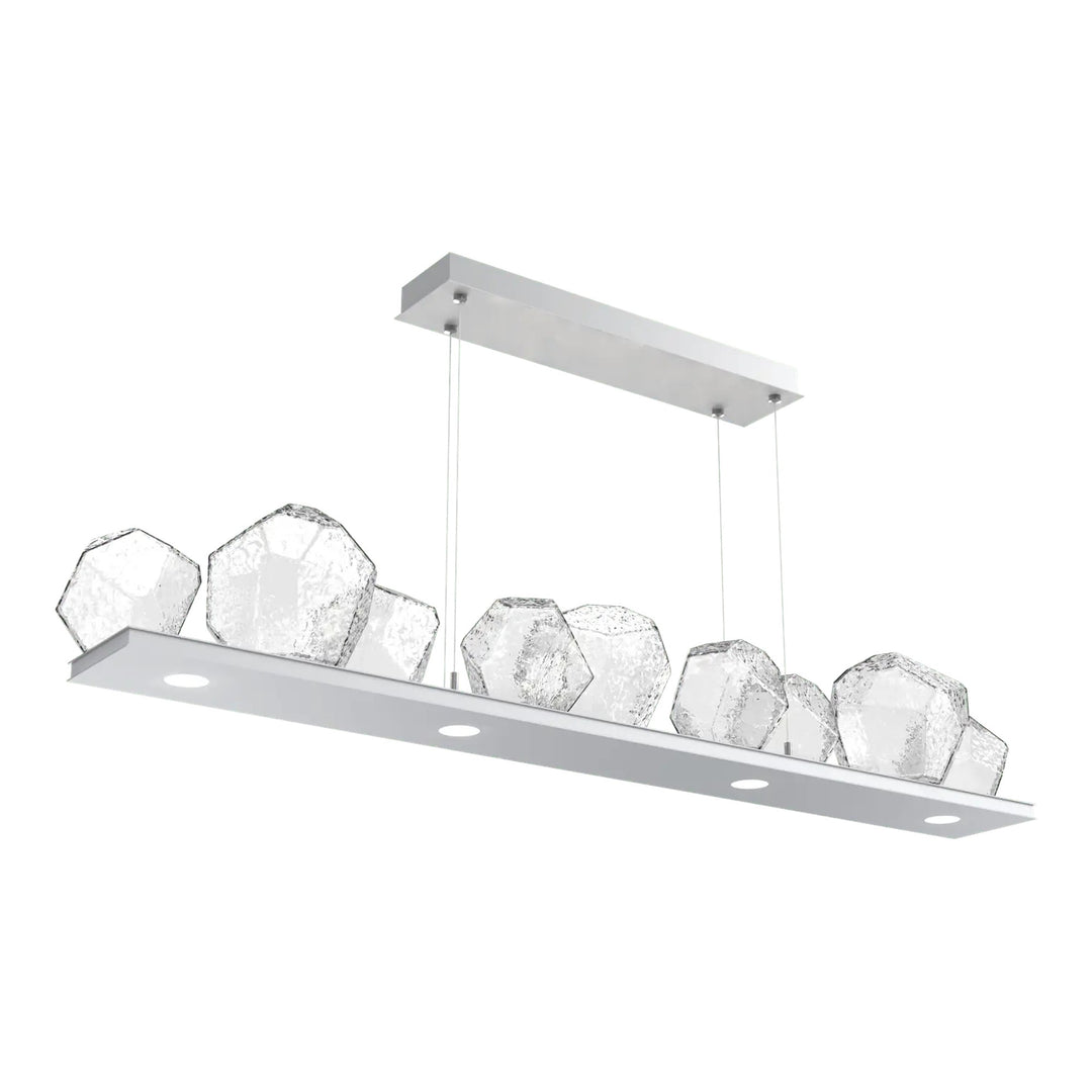 Gem Linear Chandelier by Hammerton Studio in Classic Silver with Clear glass (Medium)