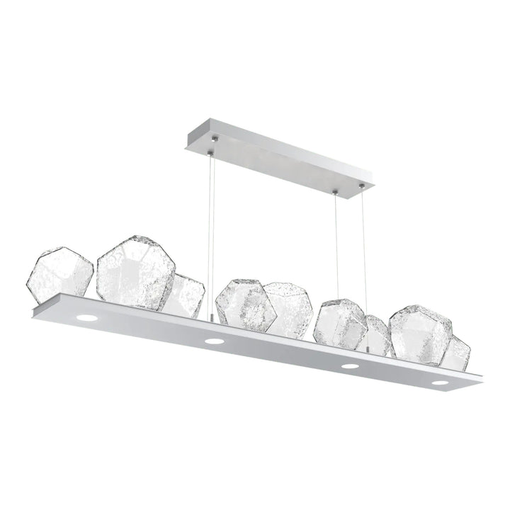 Gem Linear Chandelier by Hammerton Studio in Classic Silver with Clear glass (Medium)