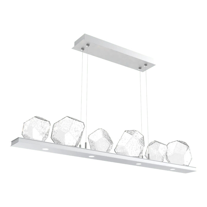 Gem Linear Chandelier by Hammerton Studio in Classic Silver with Clear glass (Small)