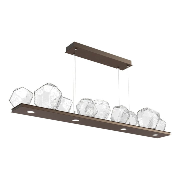 Gem Linear Chandelier by Hammerton Studio in Flat Bronze with Clear glass (Medium)