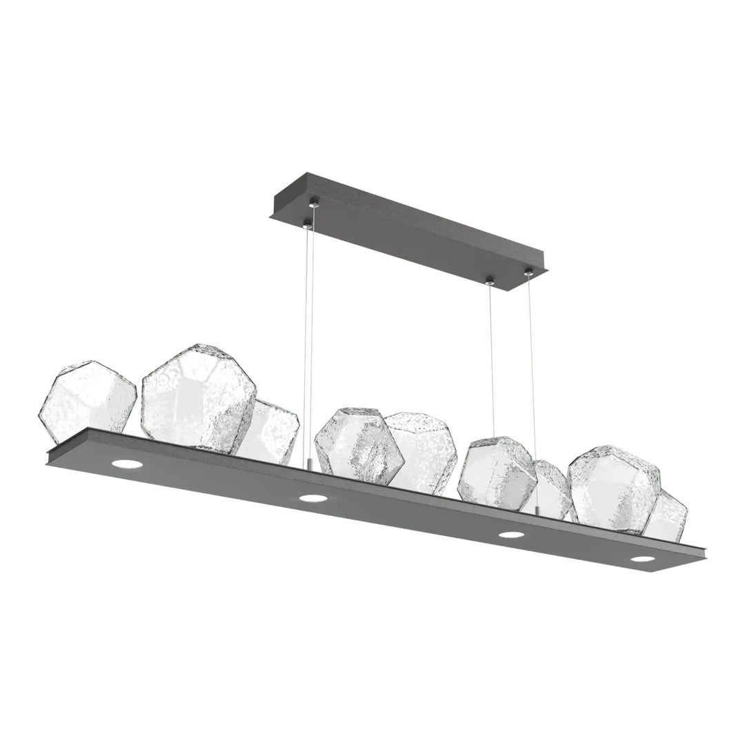 Gem Linear Chandelier by Hammerton Studio in Graphite with Clear glass (Medium)