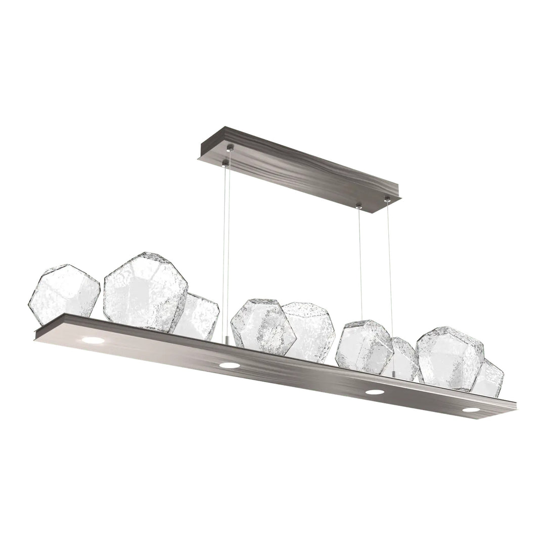 Gem Linear Chandelier by Hammerton Studio in Gunmetal with Clear glass (Medium)