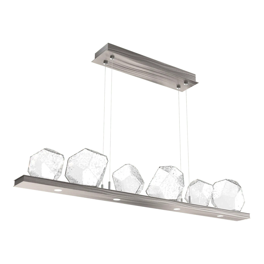 Gem Linear Chandelier by Hammerton Studio in Gunmetal with Clear glass (Small)