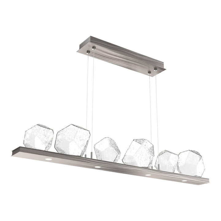 Gem Linear Chandelier by Hammerton Studio in Gunmetal with Clear glass (Small)