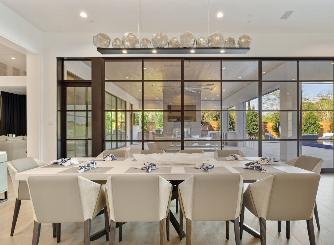 Gem Linear Chandelier by Hammerton Studio in a styled interior