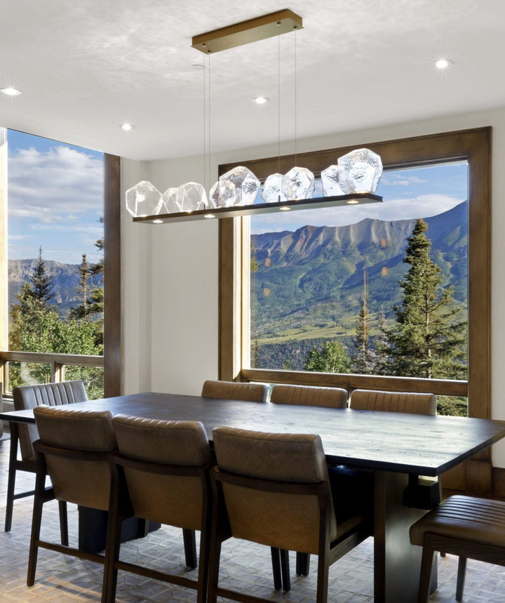 Gem Linear Chandelier by Hammerton Studio in a styled interior