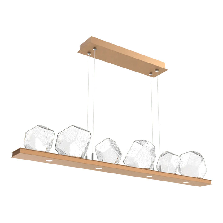 Gem Linear Chandelier by Hammerton Studio in Novel Brass with Clear glass (Small)