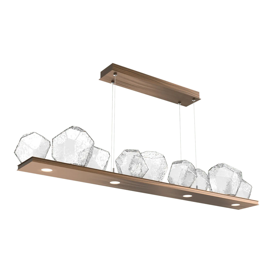 Gem Linear Chandelier by Hammerton Studio in Oil-Rubbed Bronze with Clear glass (Medium)