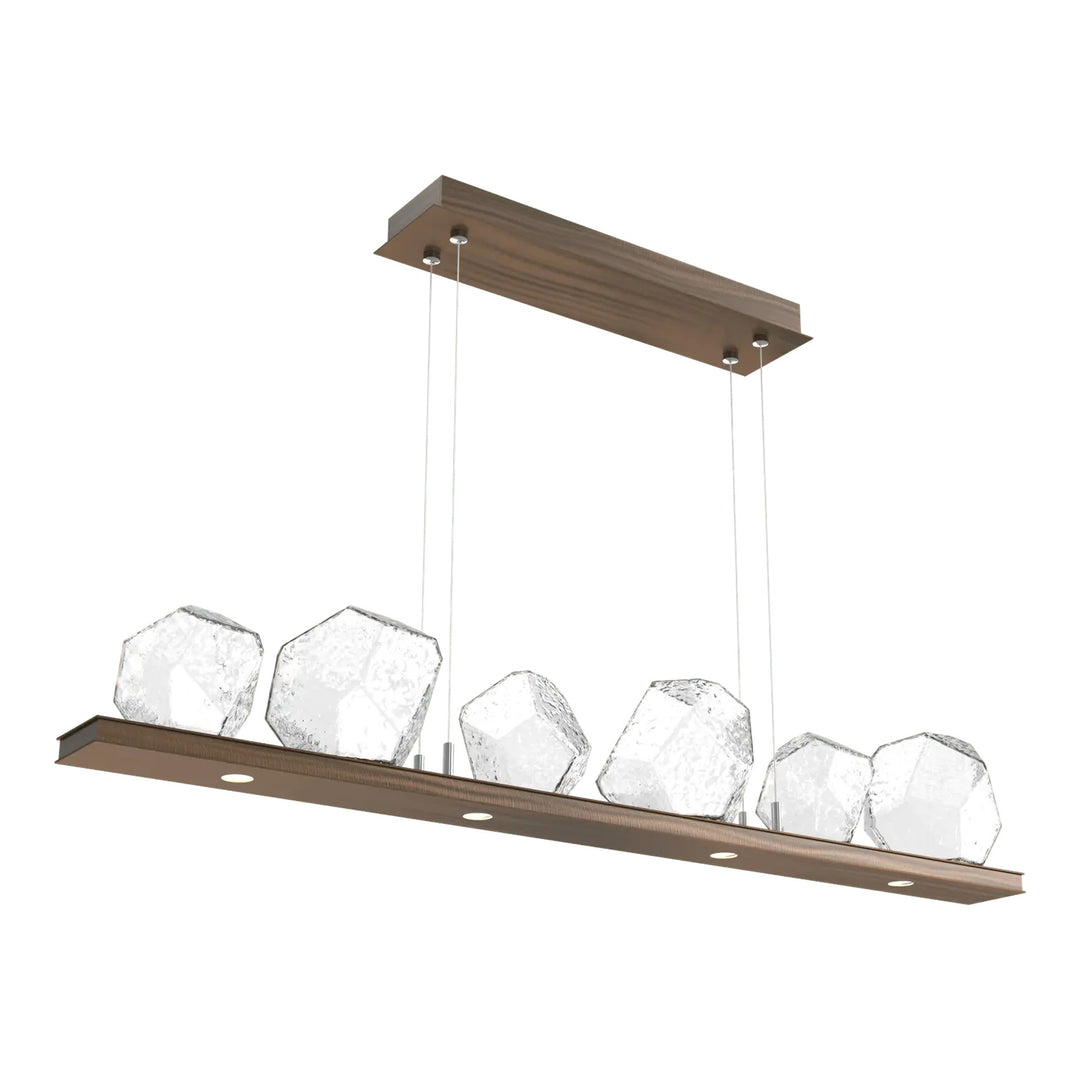 Gem Linear Chandelier by Hammerton Studio in Oil-Rubbed Bronze with Clear glass (Small)