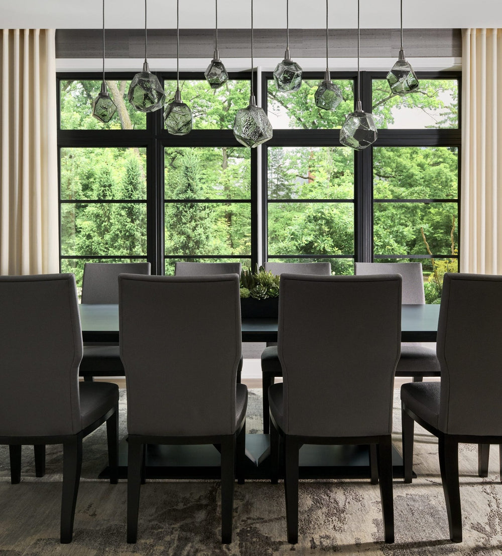 Gem Linear Pendant Chandelier by Hammerton Studio in a styled interior