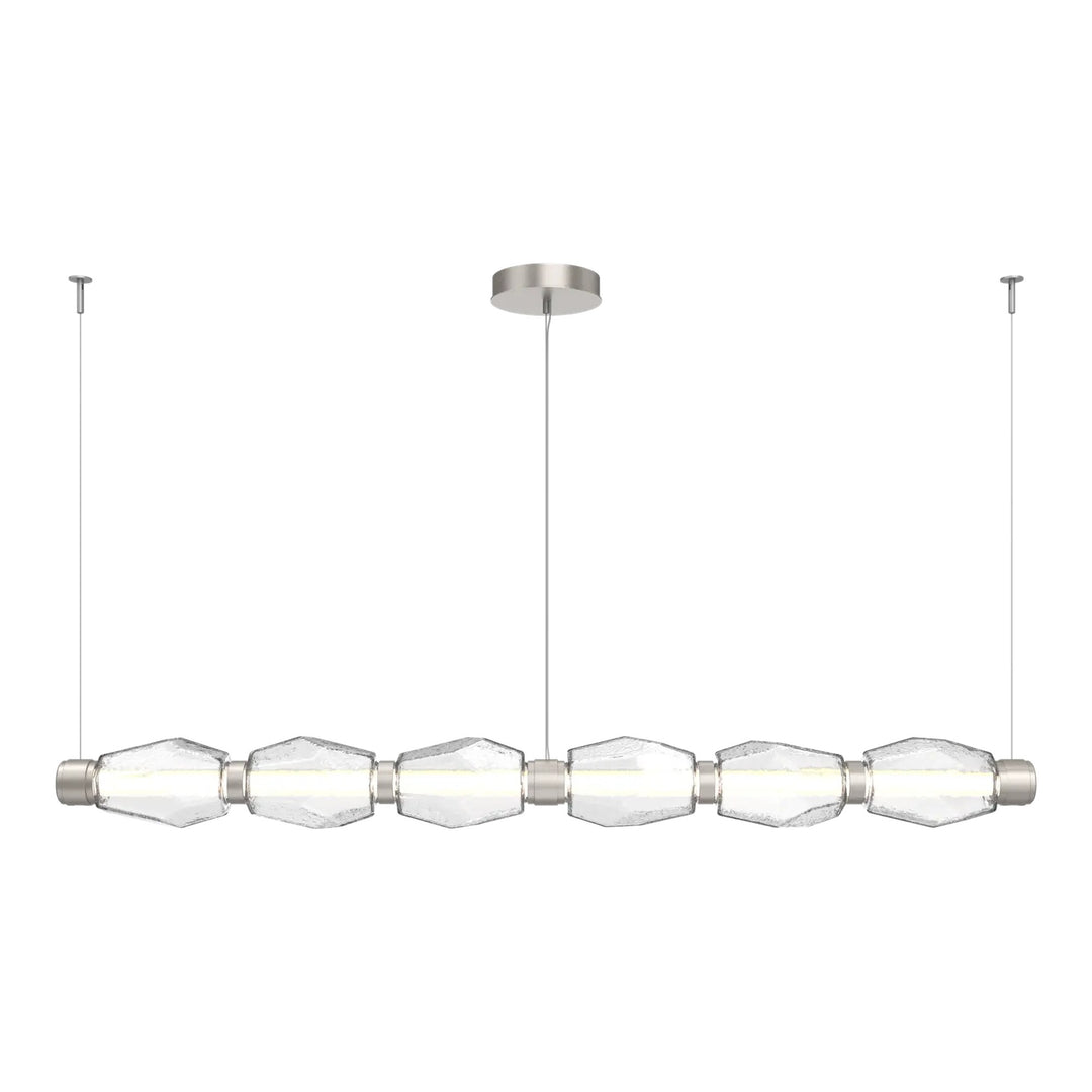 Gem Mandrel Chandelier by Hammerton Studio in Beige Silver with Clear glass (Large)