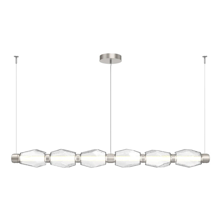 Gem Mandrel Chandelier by Hammerton Studio in Beige Silver with Clear glass (Large)