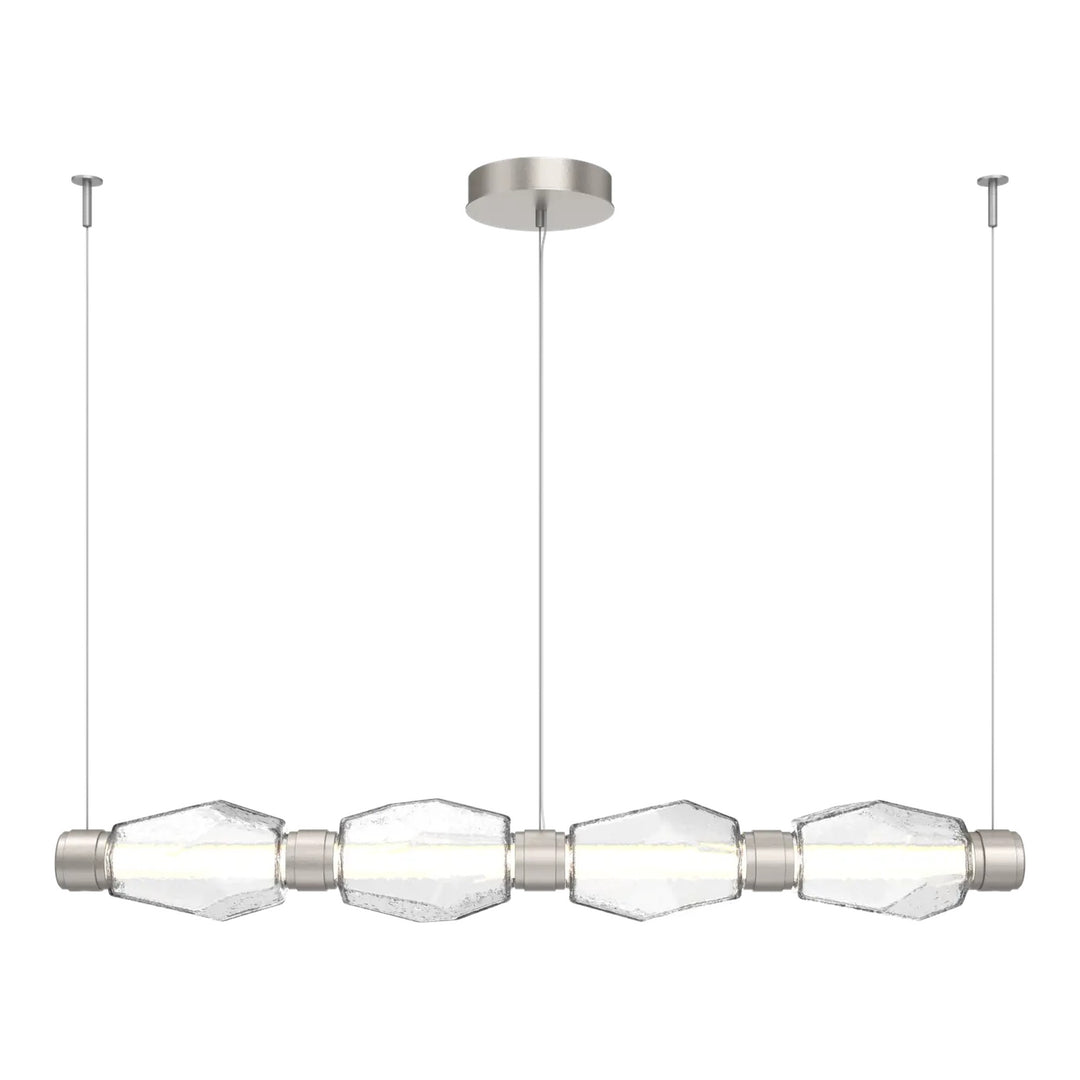 Gem Mandrel Chandelier by Hammerton Studio in Beige Silver with Clear glass (Medium)