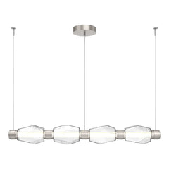 Gem Mandrel Chandelier by Hammerton Studio in Beige Silver with Clear glass (Medium)