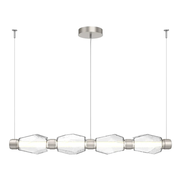 Gem Mandrel Chandelier by Hammerton Studio in Beige Silver with Clear glass (Medium)