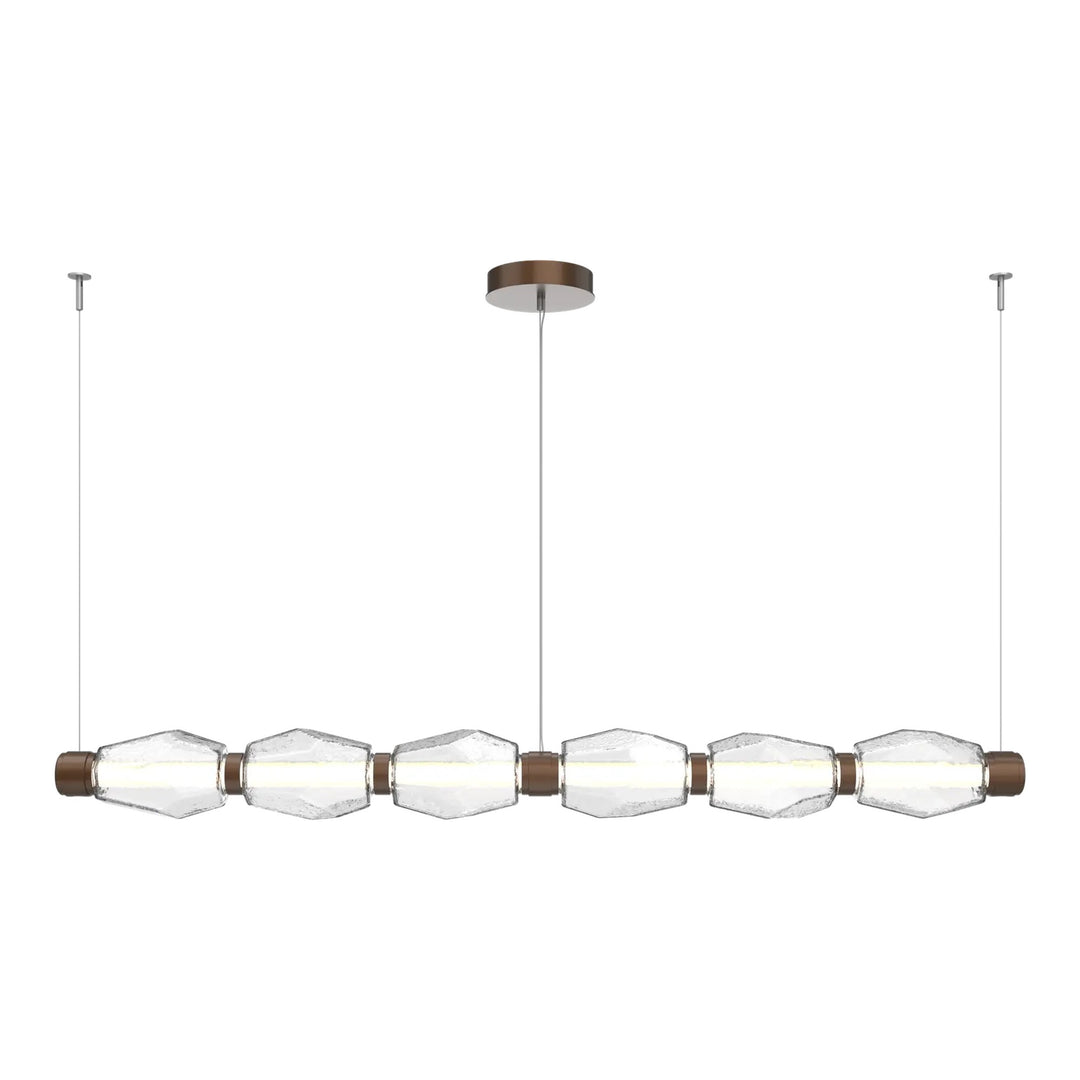 Gem Mandrel Chandelier by Hammerton Studio in Burnished Bronze with Clear glass (Large)