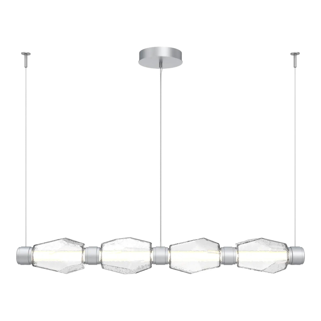 Gem Mandrel Chandelier by Hammerton Studio in Classic Silver with Clear glass (Medium)
