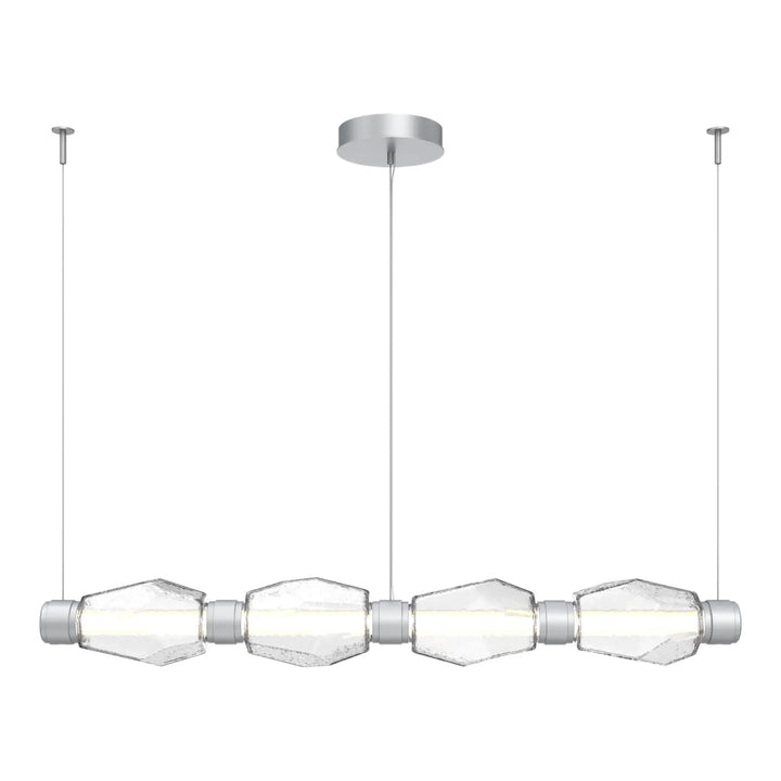 Gem Mandrel Chandelier by Hammerton Studio in Classic Silver with Clear glass (Medium)