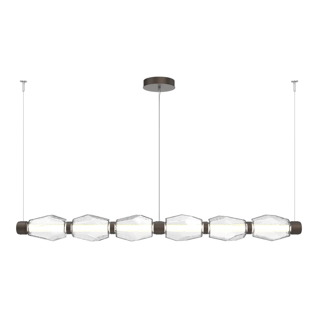 Gem Mandrel Chandelier by Hammerton Studio in Flat Bronze with Clear glass (Large)