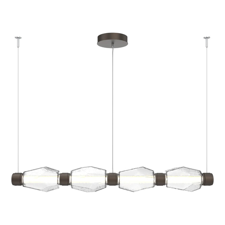 Gem Mandrel Chandelier by Hammerton Studio in Flat Bronze with Clear glass (Medium)