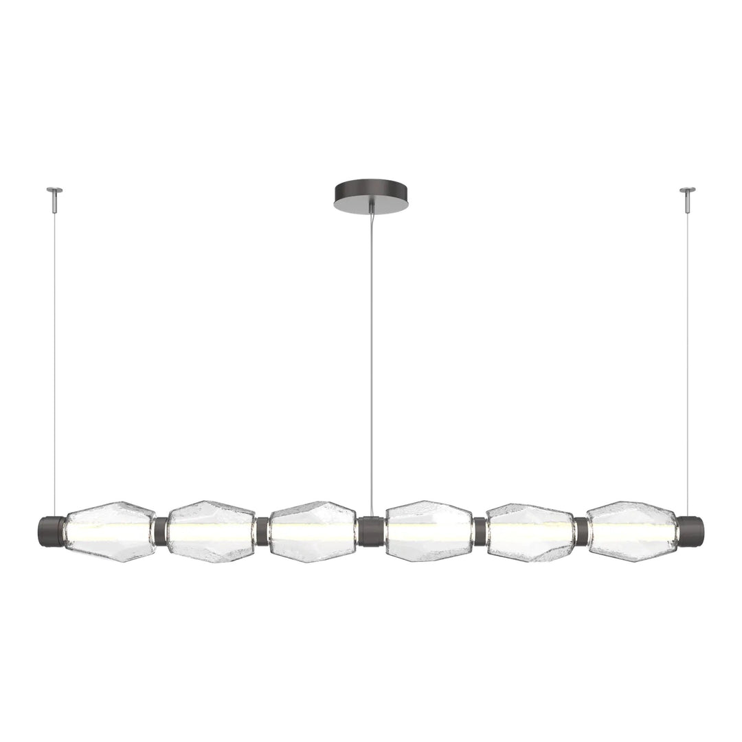 Gem Mandrel Chandelier by Hammerton Studio in Graphite with Clear glass (Large)