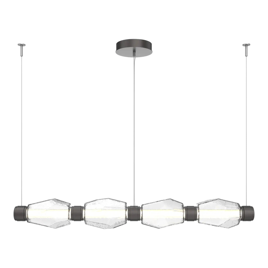 Gem Mandrel Chandelier by Hammerton Studio in Graphite with Clear glass (Medium)