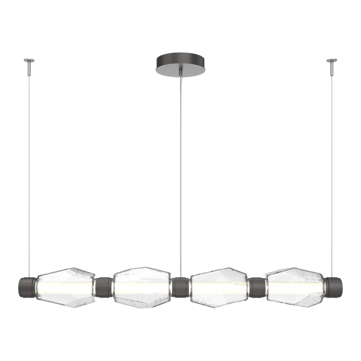 Gem Mandrel Chandelier by Hammerton Studio in Graphite with Clear glass (Medium)