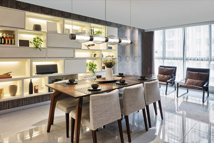 Gem Mandrel Chandelier by Hammerton Studio in a styled interior