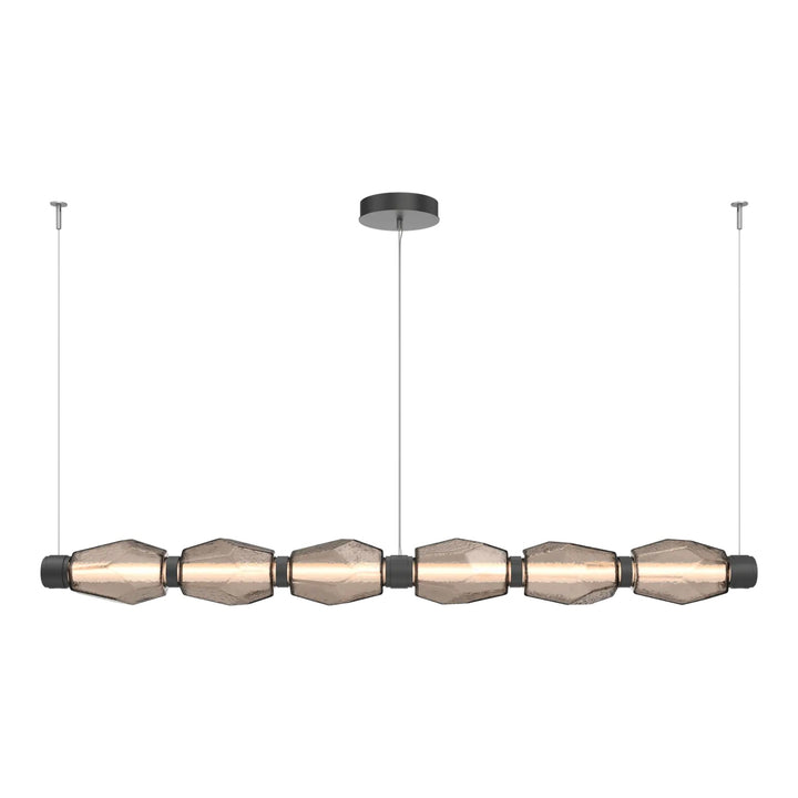 Gem Mandrel Chandelier by Hammerton Studio in Matte Black with Bronze glass