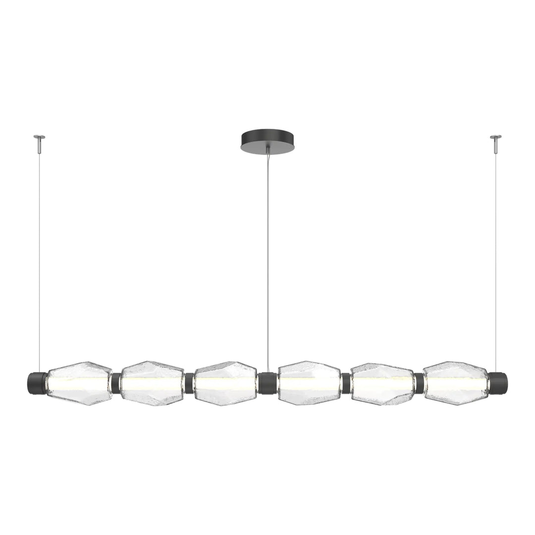 Gem Mandrel Chandelier by Hammerton Studio in Matte Black with Clear glass (Large)