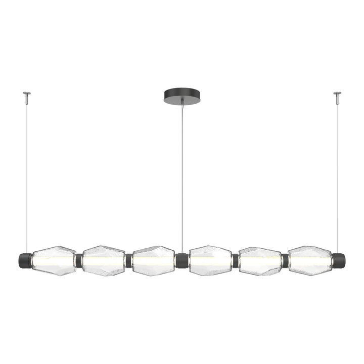 Gem Mandrel Chandelier by Hammerton Studio in Matte Black with Clear glass (Large)